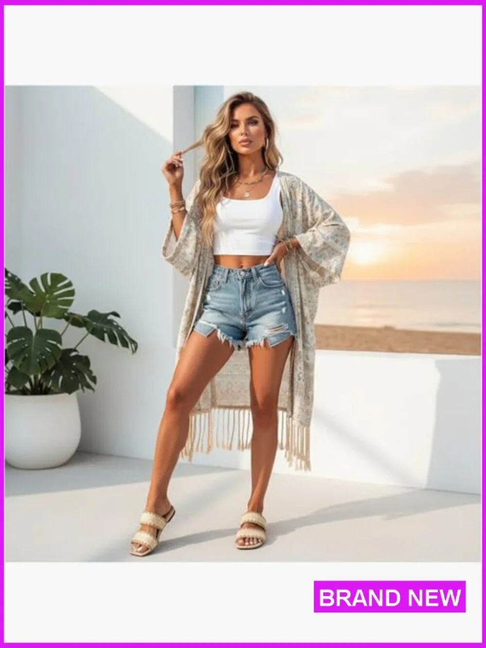 Raffia Braided Slide Sandals Flat Bohemian Vacation Beach Slip On Strappy Woven